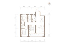 海博壹江阅3室2厅1厨2卫建面123.00㎡