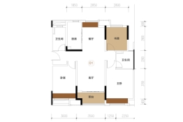 中海云麓公馆3室2厅1厨2卫建面103.00㎡