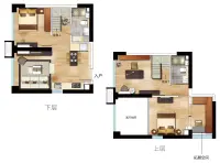 建面76平B-1户型