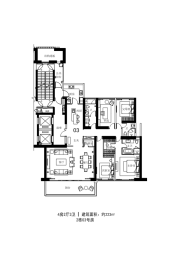 世纪海岸雅园4室2厅1厨3卫建面223.00㎡