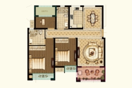 豪泽紫熙台3室2厅1厨2卫建面99.62㎡