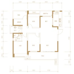 恒生玫瑰庄园3室2厅1厨2卫建面124.00㎡