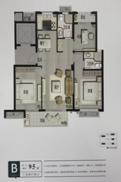 鸿翔香樟里3室2厅1厨2卫建面95.00㎡