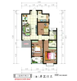 金磊·凤凰城3室2厅1厨2卫建面122.60㎡