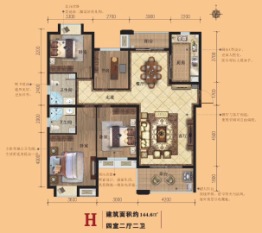 岚光·瑞丽湾4室2厅1厨2卫建面144.60㎡