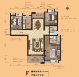 岚光·瑞丽湾3室2厅1厨2卫建面128.56㎡