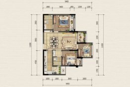 蓝光·申佳·雍锦澜庭3室2厅1厨2卫建面88.87㎡