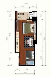 凤凰大都汇1室1厅1卫建面49.85㎡