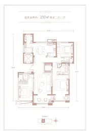 恒宝·天玺4室2厅1厨3卫建面200.00㎡