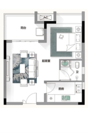 润和·谷山郡1室1厅1厨1卫建面44.00㎡