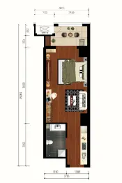 凤凰大都汇1室1厅1卫建面43.29㎡