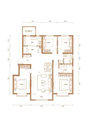中北祥云4室2厅1厨2卫建面137.0㎡