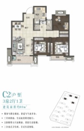 煌盛熙岸公园3室2厅1厨1卫建面90.00㎡