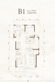 棠悦3室2厅1厨2卫建面119.77㎡