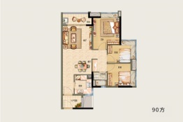阳光城兰园·翡澜花园3室2厅1厨1卫建面90.00㎡