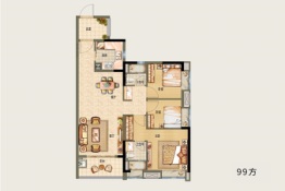 阳光城兰园·翡澜花园3室2厅1厨2卫建面99.00㎡