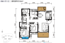 保利海德公园4室2厅1厨2卫建面124.00㎡