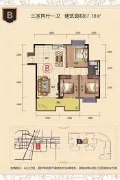 时代明城3室2厅1厨1卫建面87.18㎡
