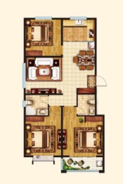 康馨国际3室2厅1厨2卫建面110.00㎡