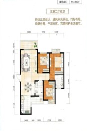 兴隆·枫丹白鹭城市花园3室2厅2卫建面114.56㎡