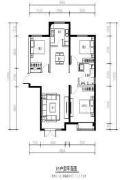 中冶世家3室2厅1厨1卫建面117.0㎡
