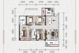 珠江·愉景翠园4室2厅1厨2卫建面100.00㎡