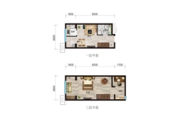 宝时印象2室2厅1厨1卫建面41.00㎡