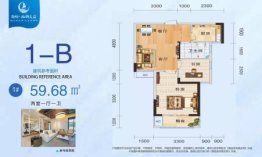 海恒.西湖文苑2室1厅1厨1卫建面59.68㎡