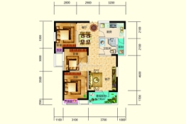 全洲·天悦3室2厅1厨1卫建面93.00㎡