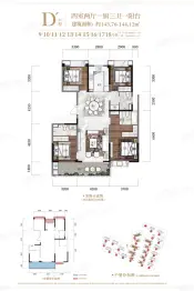 融创恒尊·君庭云邸4室2厅1厨3卫建面144.0㎡
