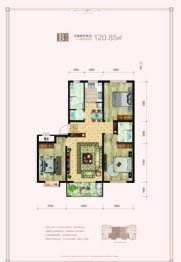 宏鼎·紫金园3室2厅1厨2卫建面120.85㎡