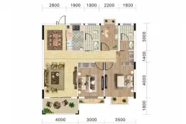 涢东学府3室2厅1厨2卫建面110.86㎡