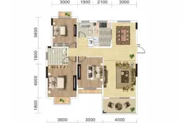 涢东学府3室2厅1厨2卫建面114.99㎡