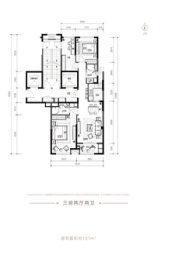 鲁能公馆3室2厅1厨2卫建面101.00㎡