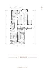 鲁能公馆3室2厅1厨2卫建面101.00㎡