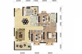 涢东学府3室2厅1厨2卫建面122.10㎡