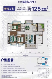 碧桂园·城市之光3室2厅1厨2卫建面125.00㎡