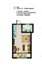 华英·时光里1室1厅1卫建面46.81㎡