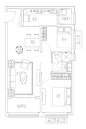 淄博恒大帝景2室1厅1厨1卫建面92.89㎡