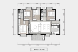 光大松湖云台4室2厅1厨2卫建面119.00㎡