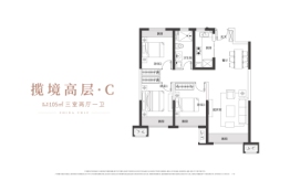 金地江山风华3室2厅1厨1卫建面105.00㎡