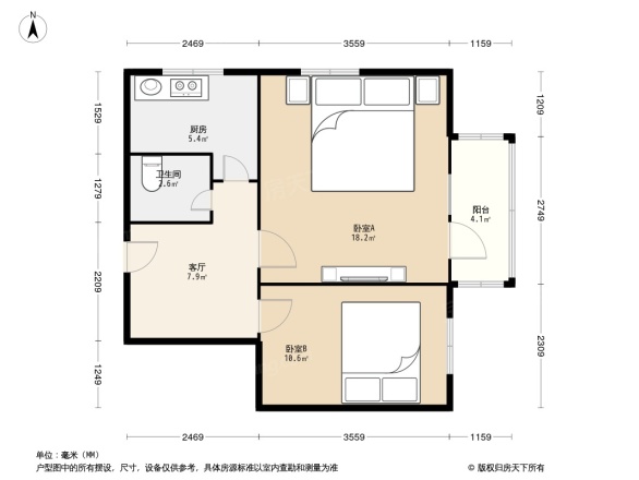 北沙滩6号院户型图