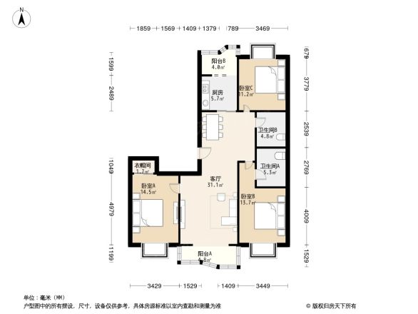 莲竹馨晴户型图