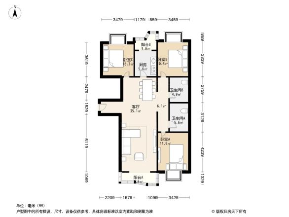 莲竹馨晴户型图