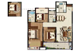 云都会3室2厅1厨2卫建面119.00㎡