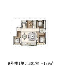 奥克斯金宸玖和府4室2厅1厨2卫建面139.00㎡