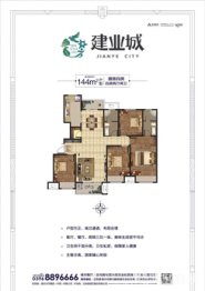 正阳建业城4室2厅1厨2卫建面144.00㎡