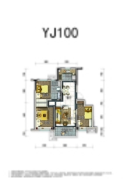 碧桂园锦熙府3室2厅1厨1卫建面103.00㎡