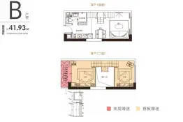 藏珑湖上公馆2室2厅1厨1卫建面41.93㎡