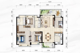 时代外滩4室2厅1厨2卫建面139.00㎡